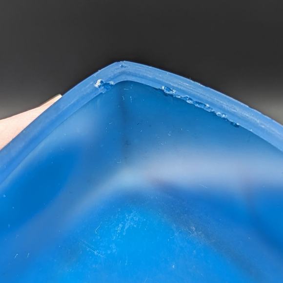 Vintage Westmoreland Blue Glass Hand Painted Daisy Small Trinket Dish As Is - Picture 6 of 14